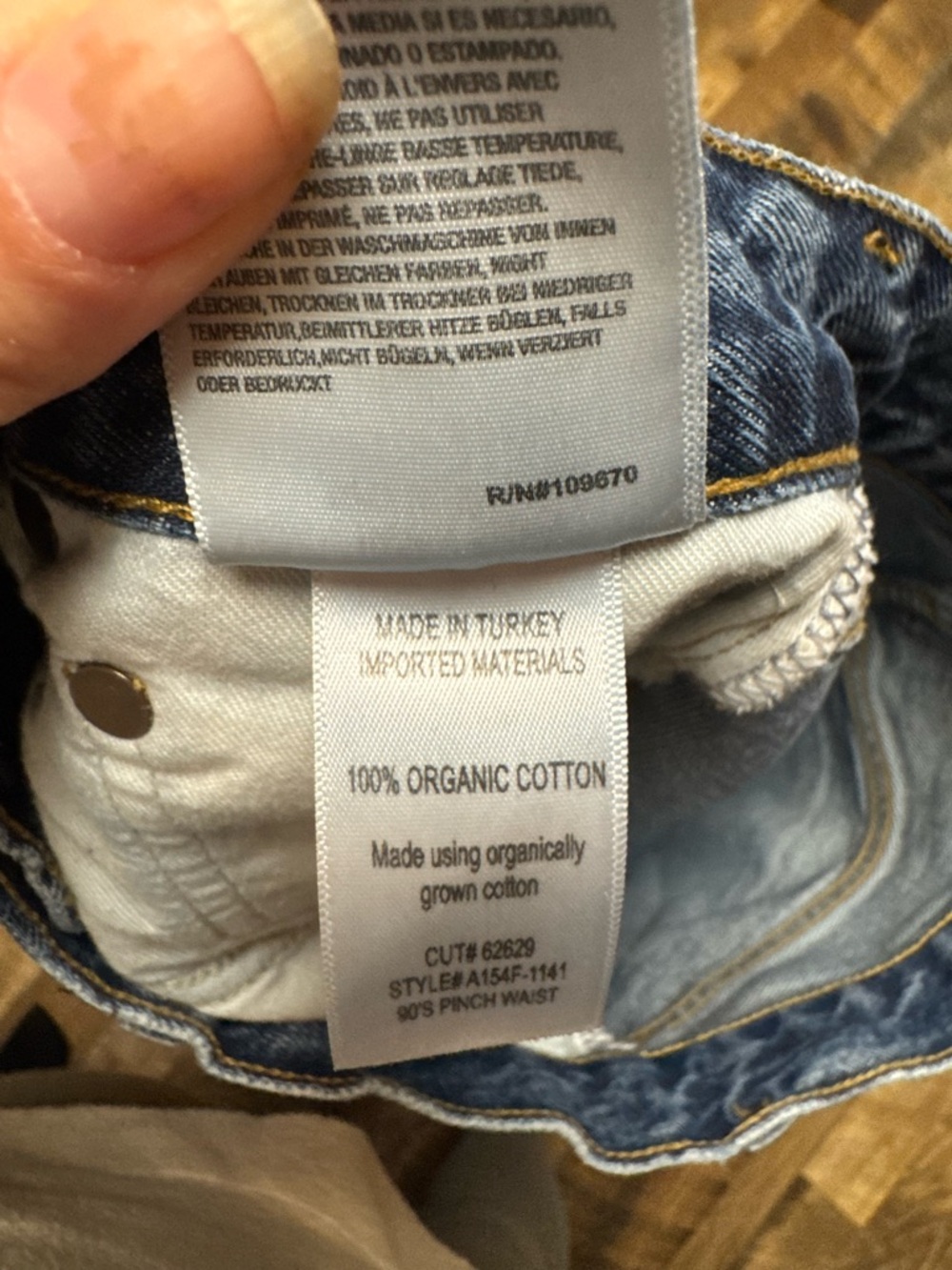 Agolde Organic Cotton Straight Leg High-Rise Jeans in Medium Blue Wash - Picture 9 of 10
